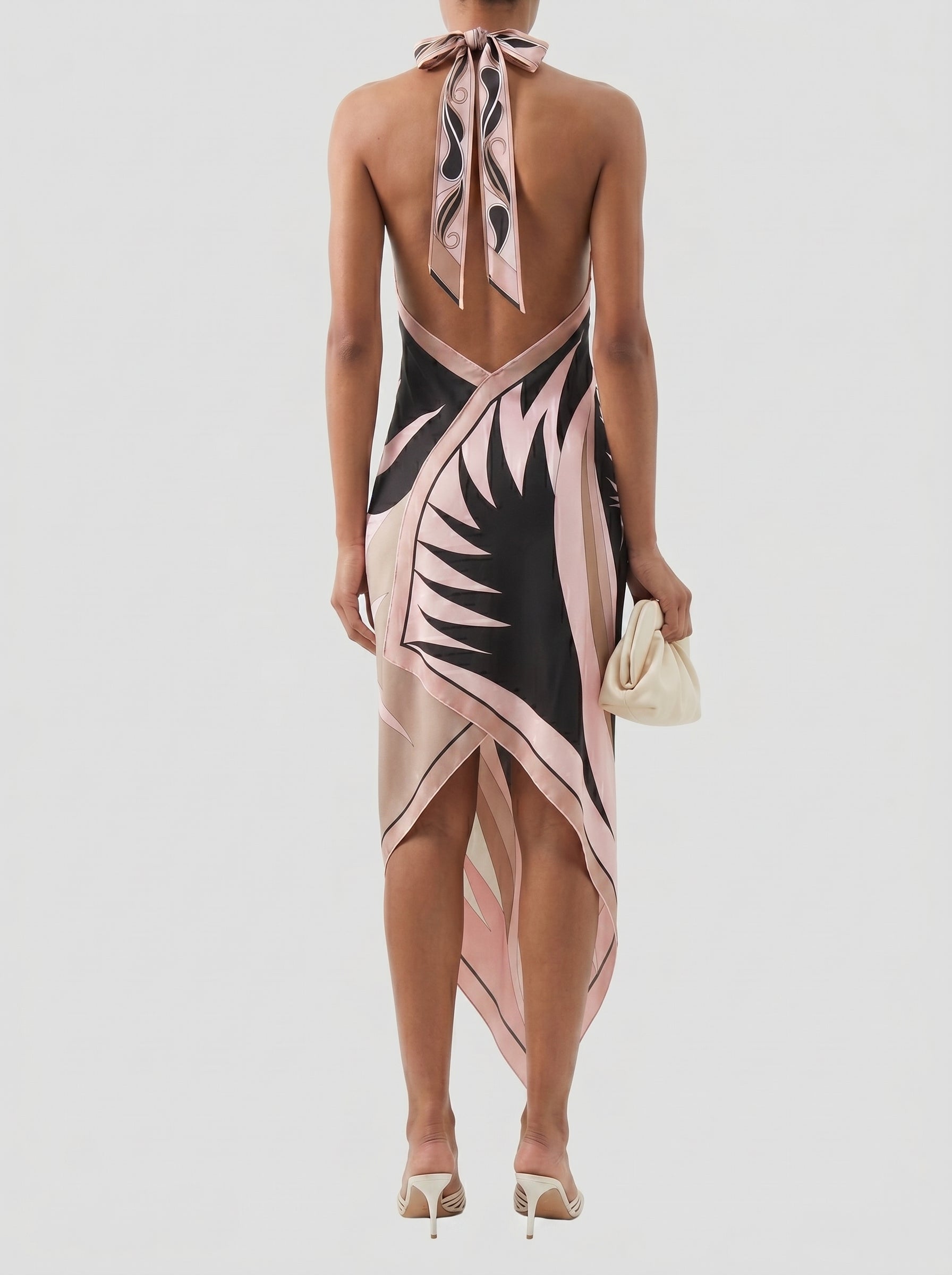 Geometric Print Halter Maxi