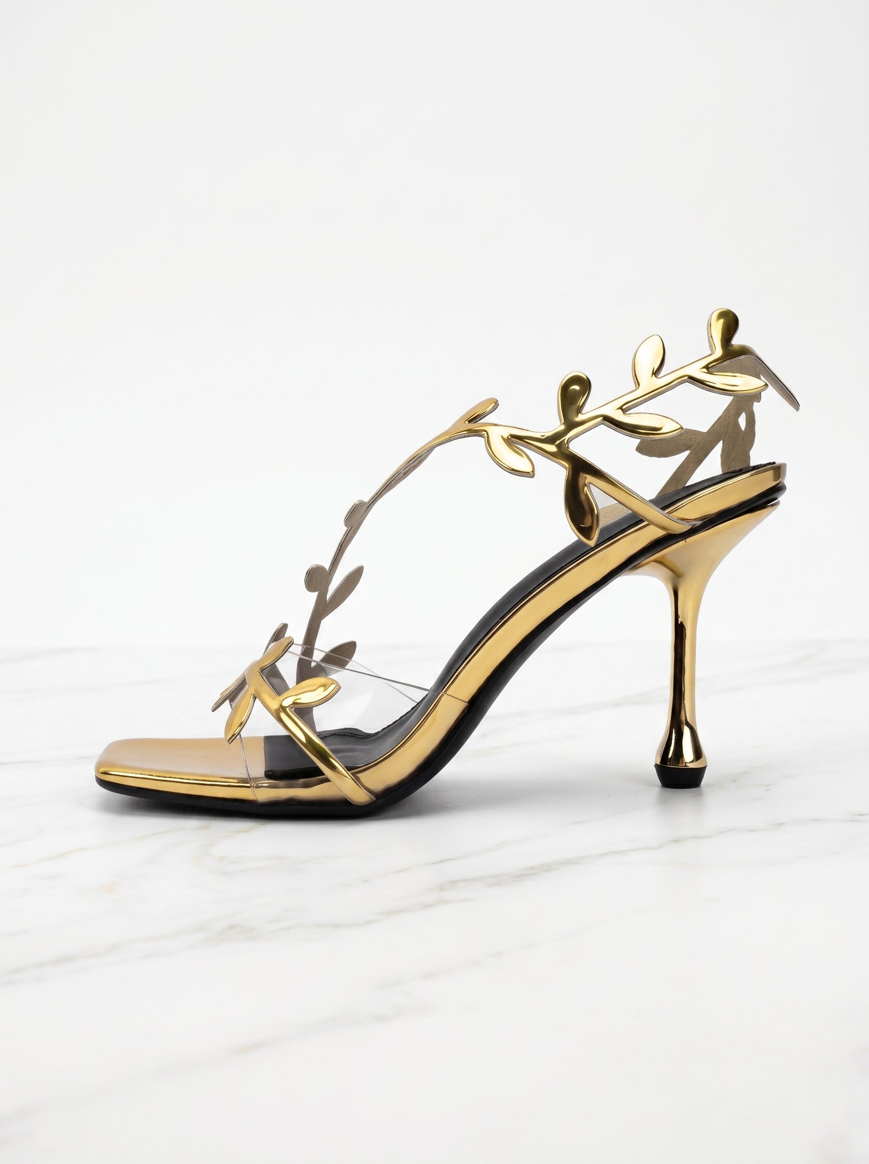 Gold Leaf Stiletto Sandal