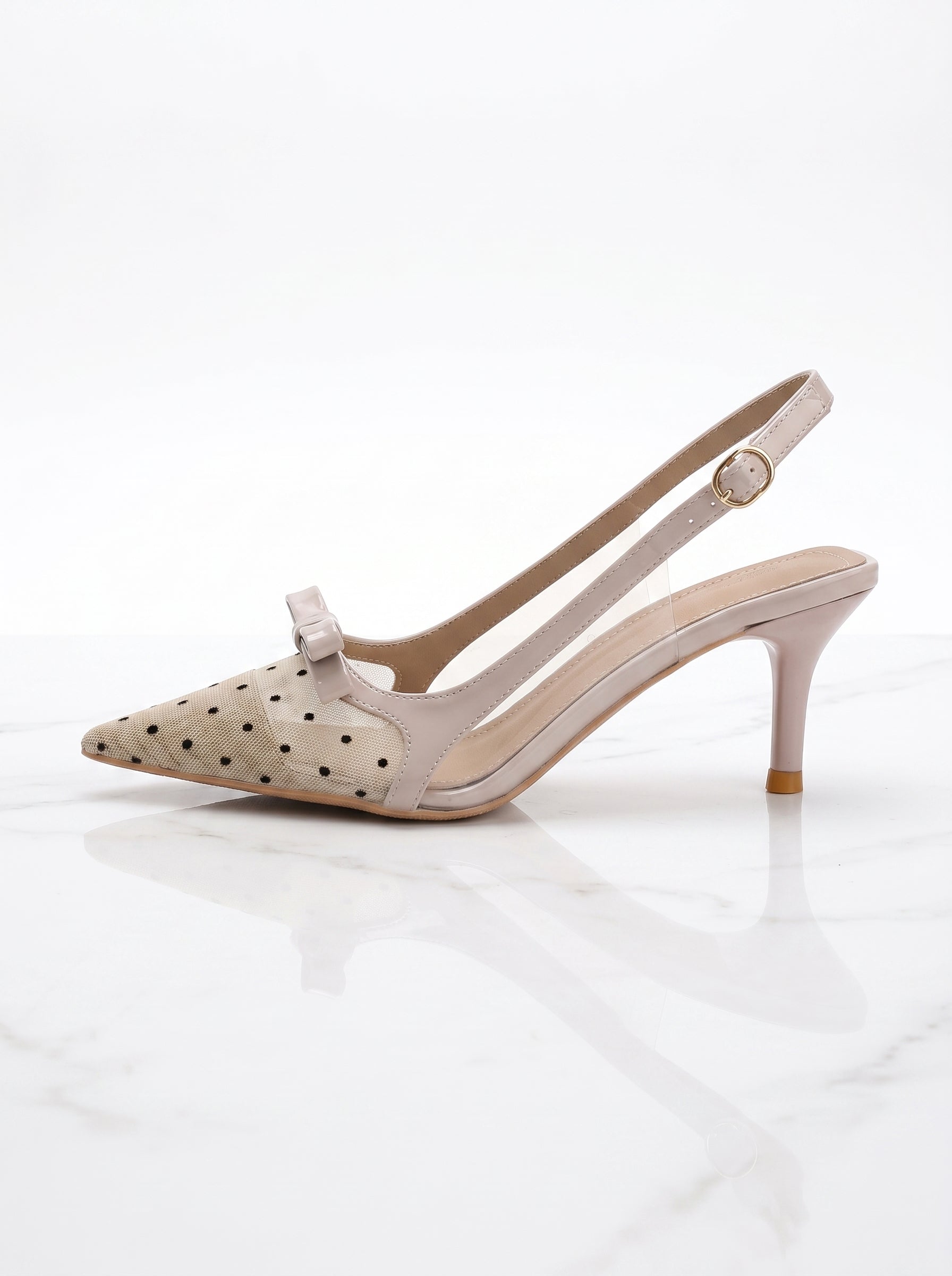 Pointed Toe Kitten Slingback
