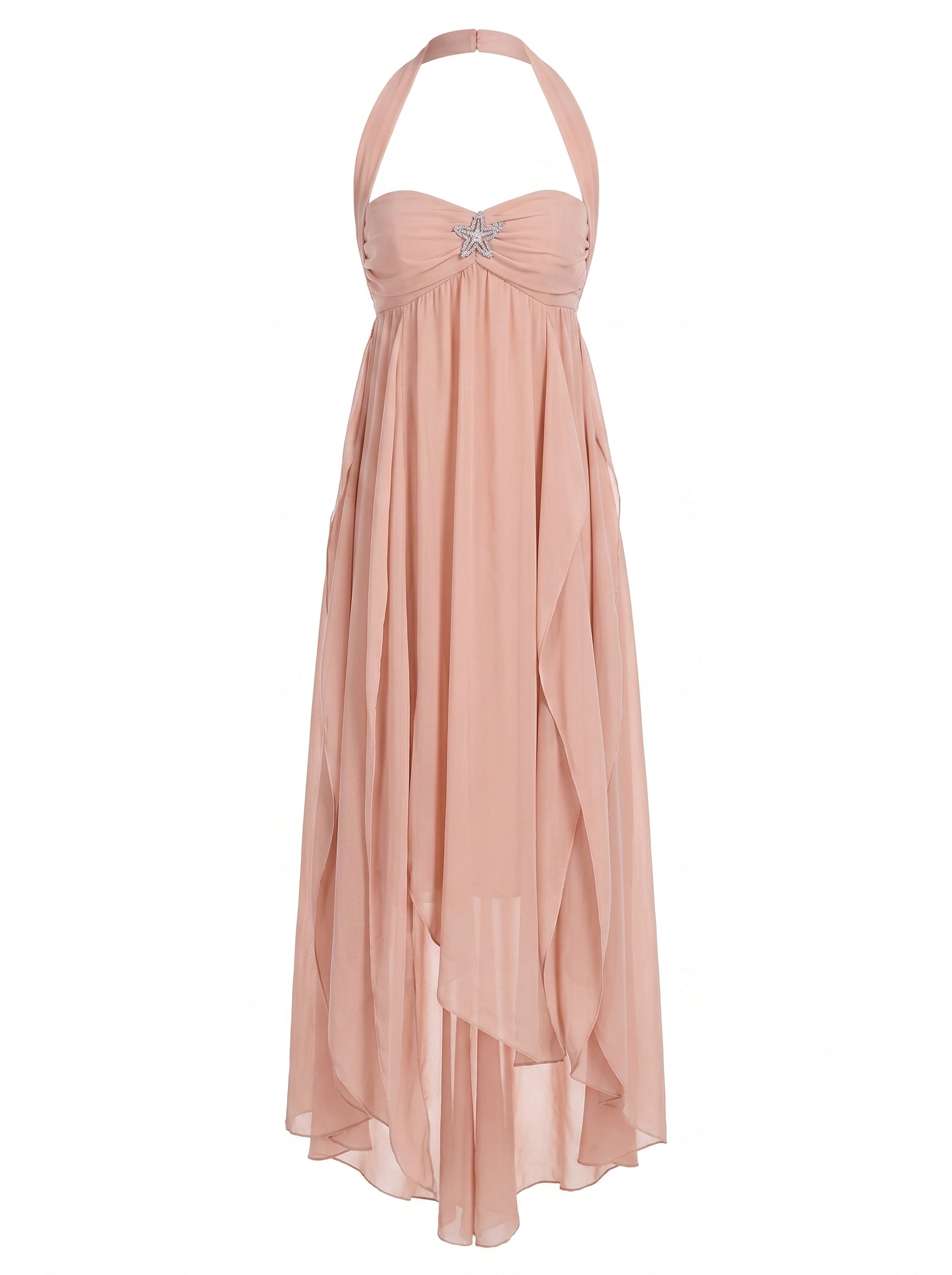 Starfish Ruffle Open-Back Gown