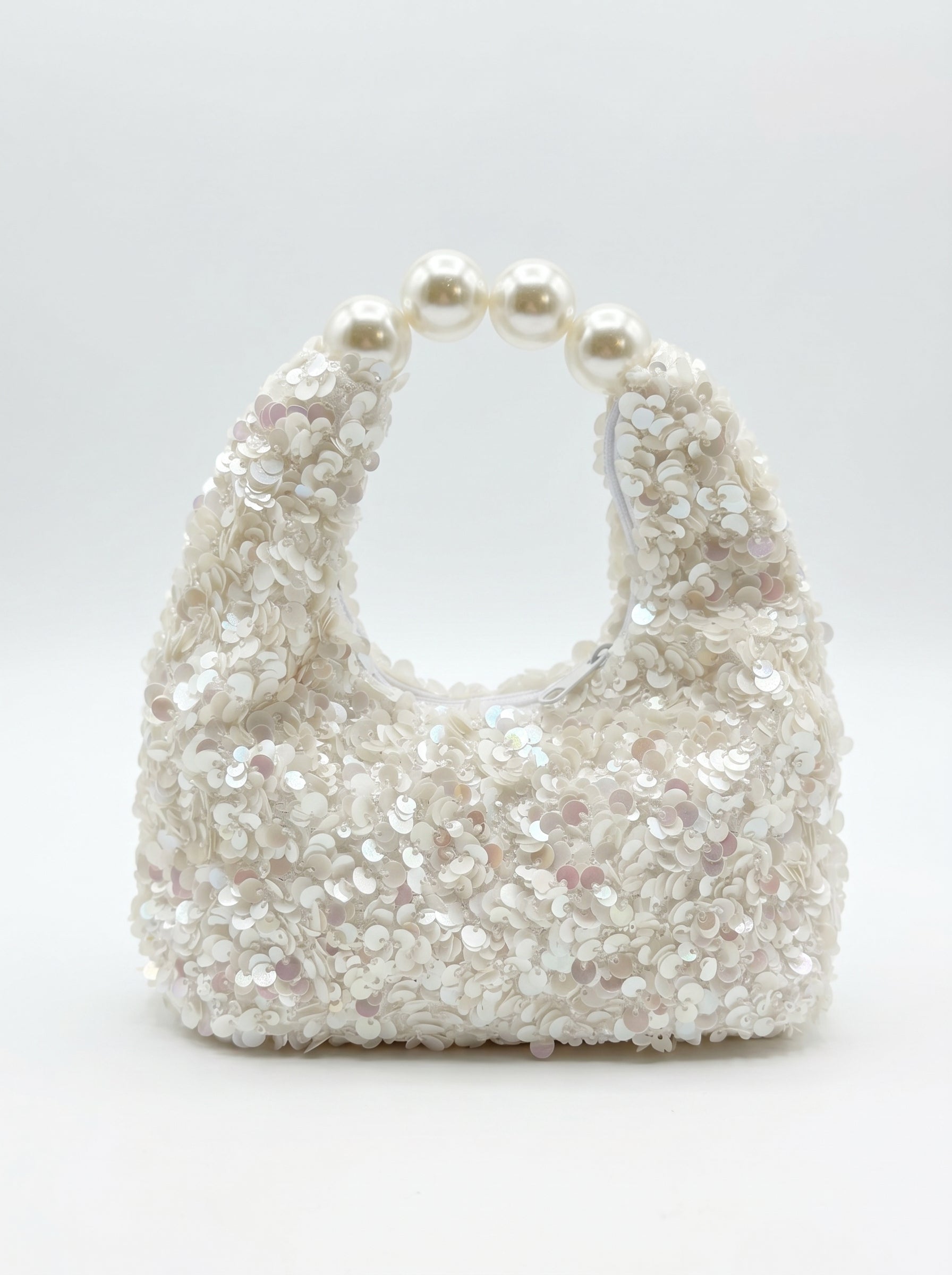 Pearl Handle Sequin Bag
