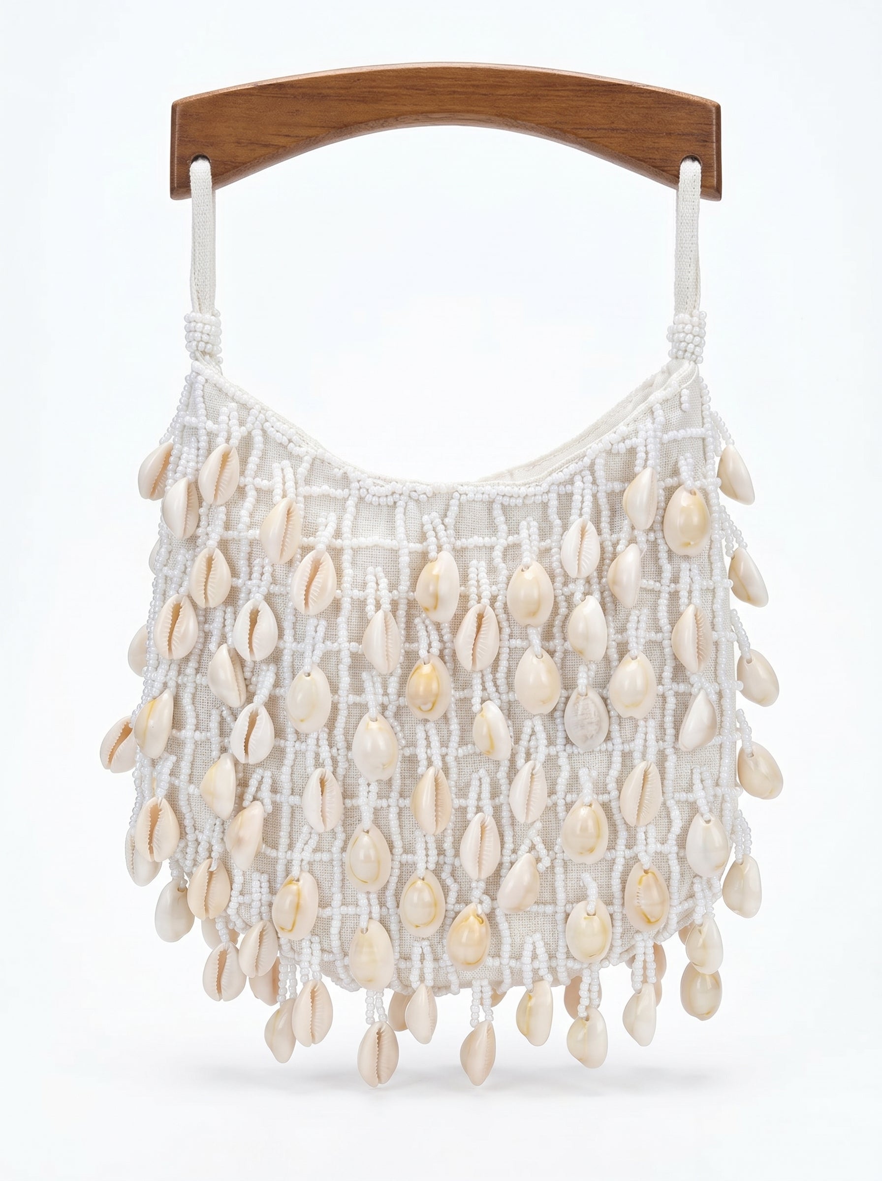 Cowrie Shell Wooden Tote