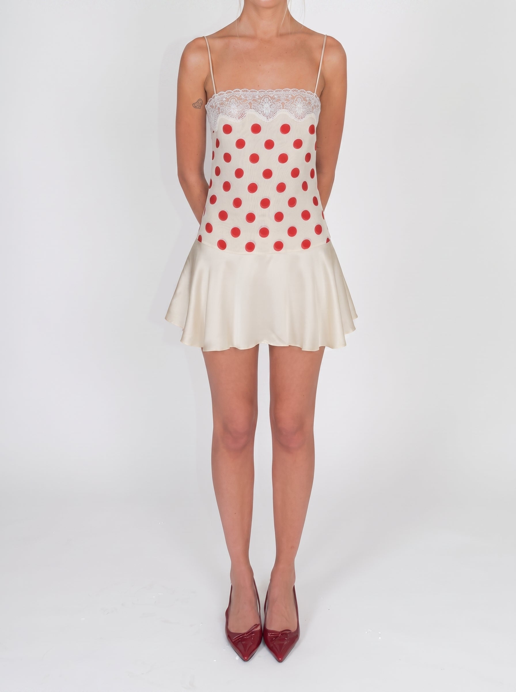 Polka Dot Lace Mini Dress