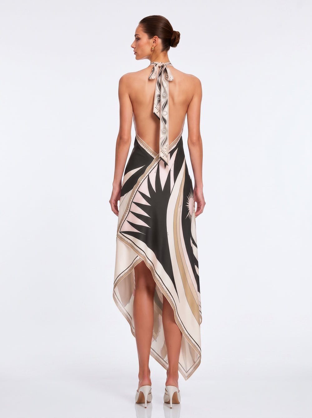 Geometric Print Halter Maxi