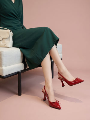 Bow Detail Slingback Heels