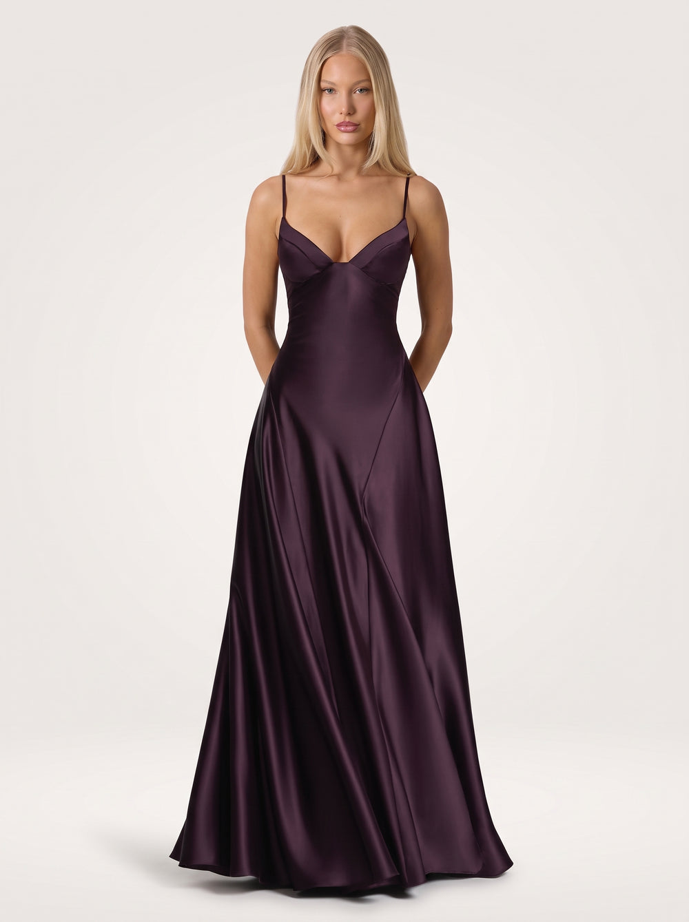 Satin Lace Up Maxi Dress