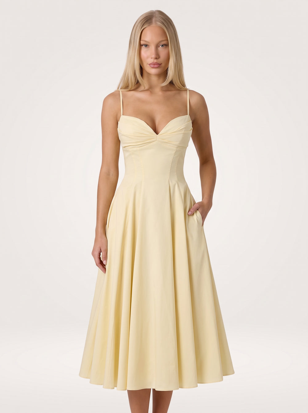 Yellow Sweetheart A Line Dress