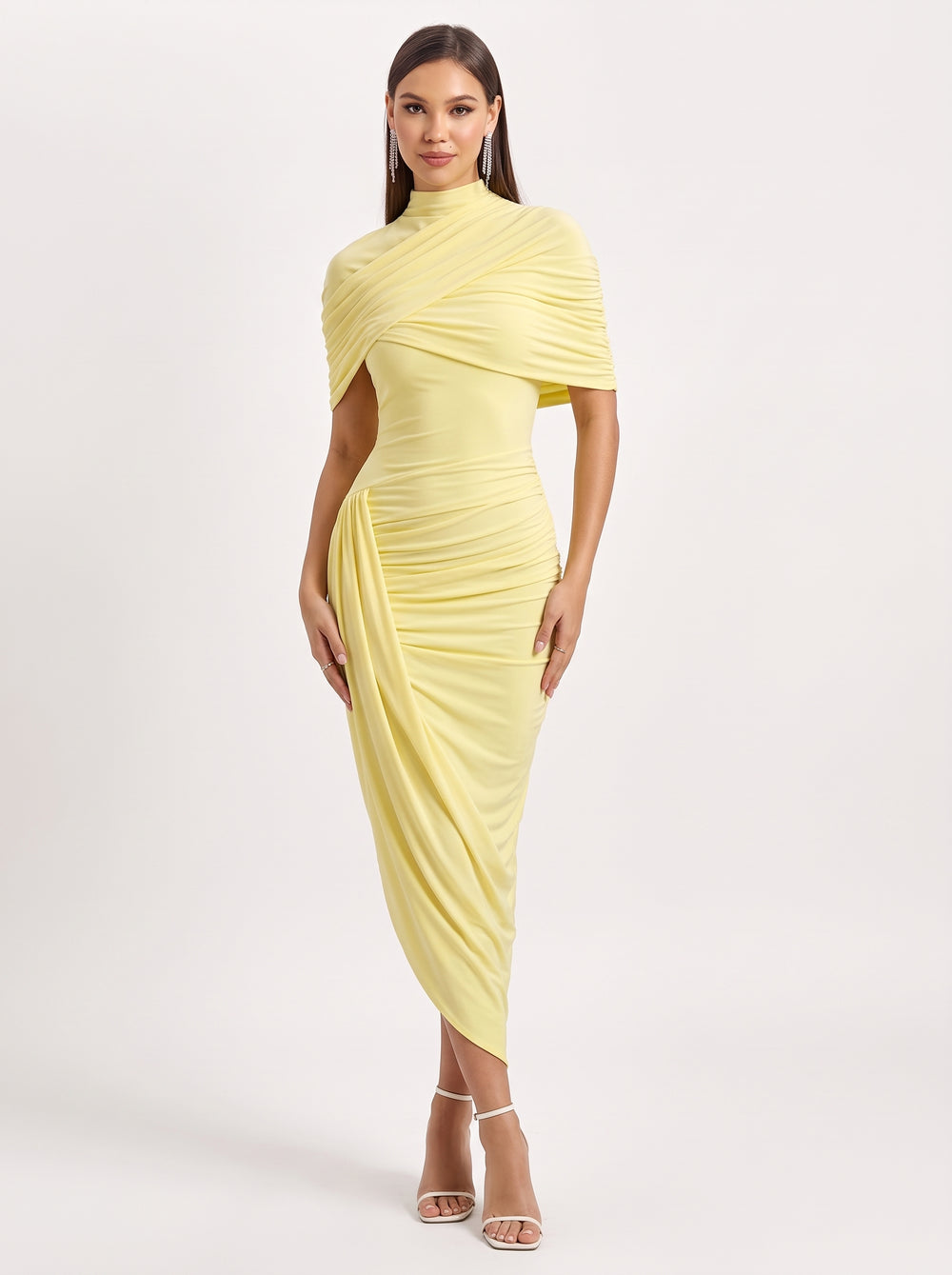 Open Back Cape Bodycon Dress