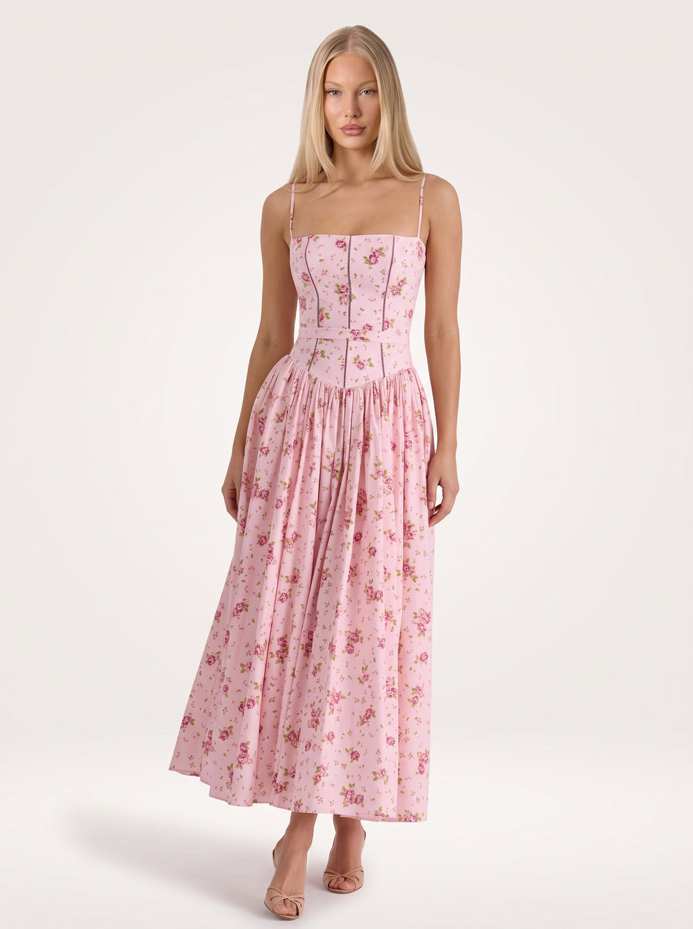 Floral Spaghetti Strap Midi Dress