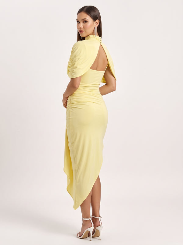 Open Back Cape Bodycon Dress