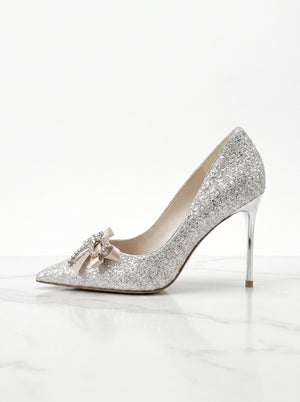 Sequin Bow Stiletto Heel