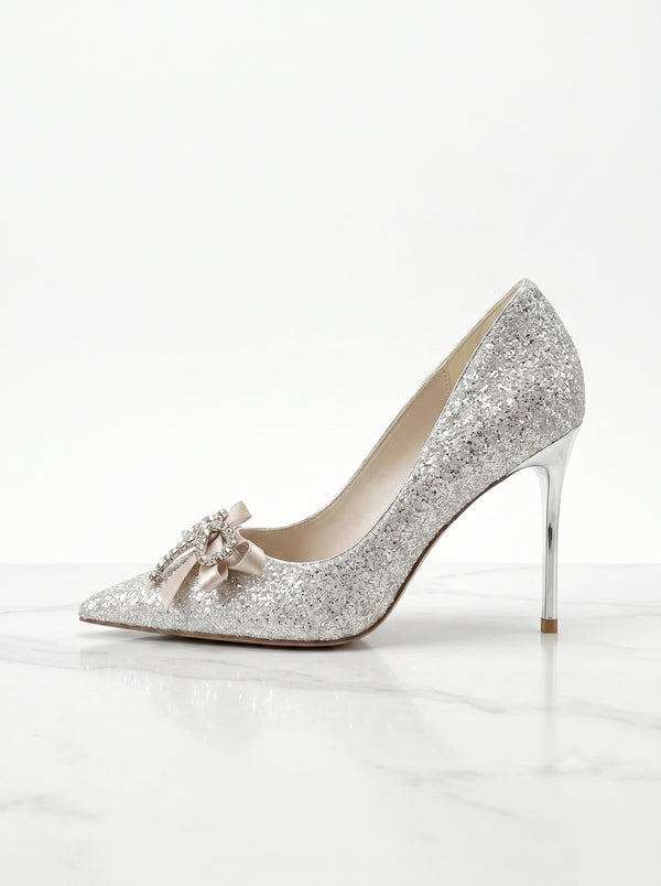 Sequin Bow Stiletto Heel