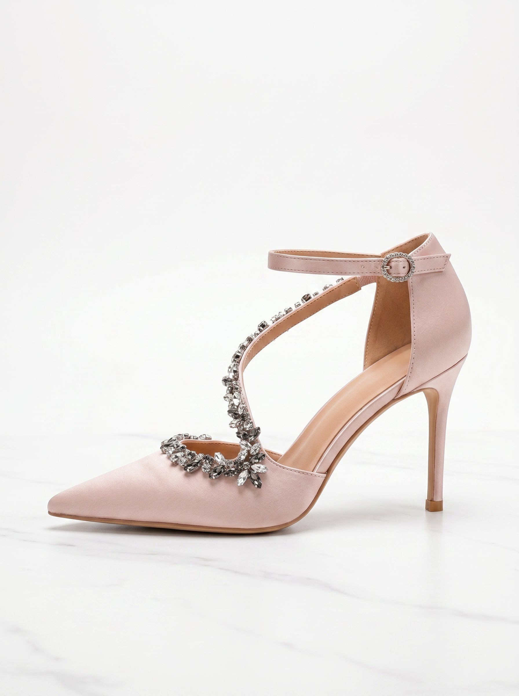 Embellished Ankle Strap Heel