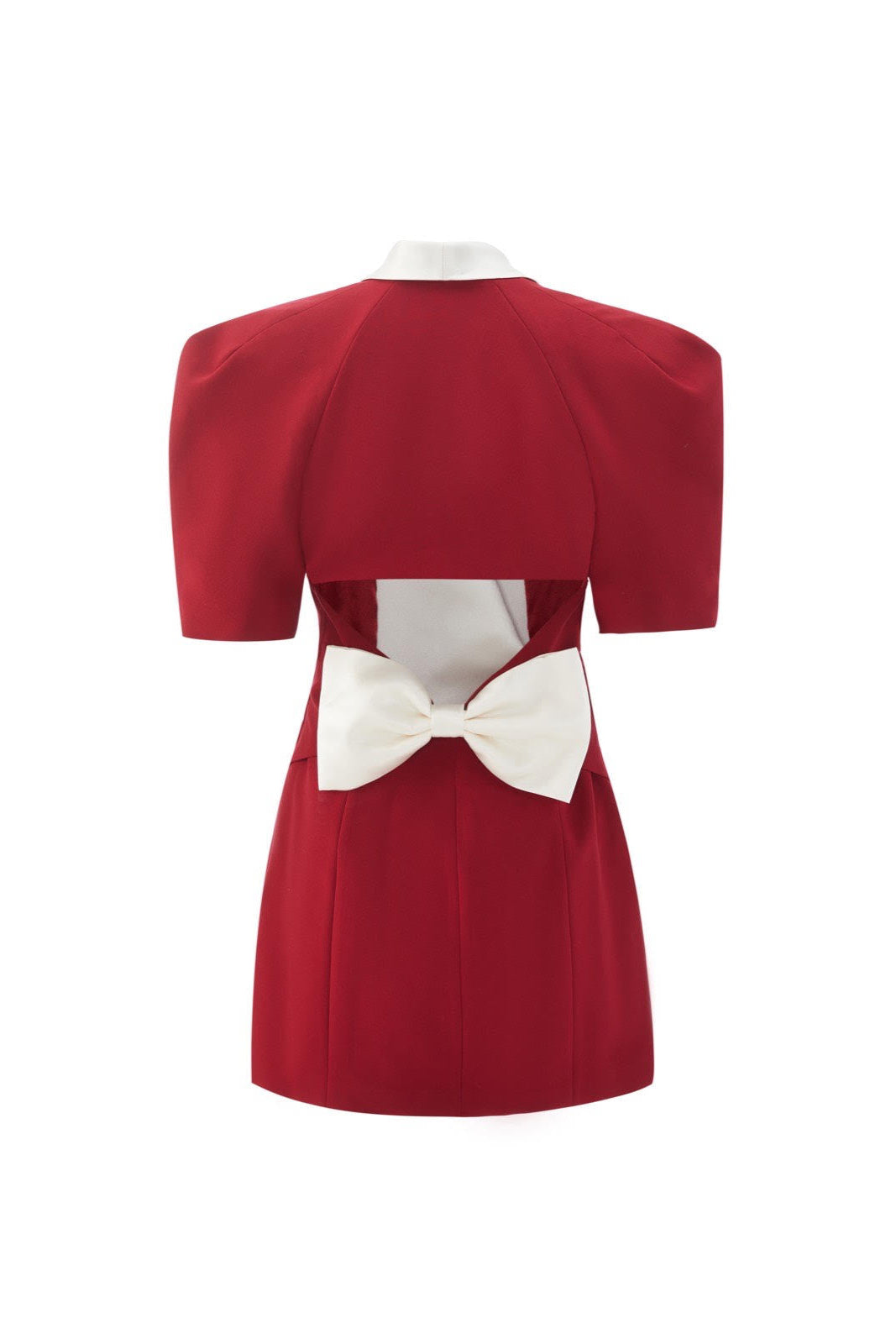 Red dress with a white bow on a white background