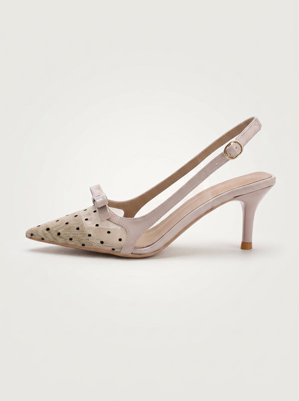 Pointed Toe Kitten Slingback