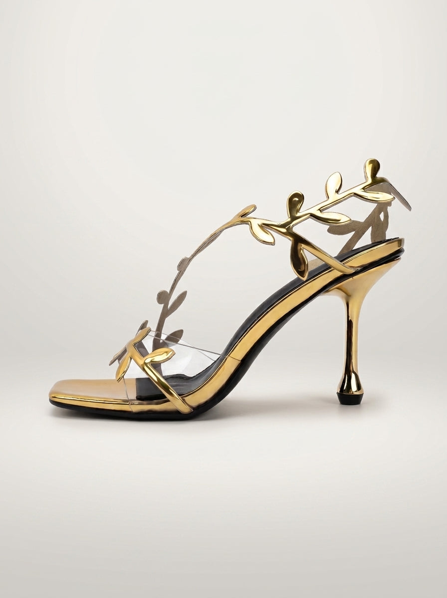 Gold Leaf Stiletto Sandal