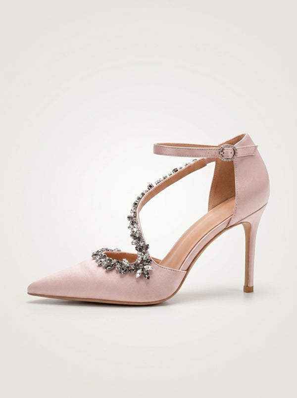Embellished Ankle Strap Heel