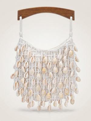 Cowrie Shell Wooden Tote