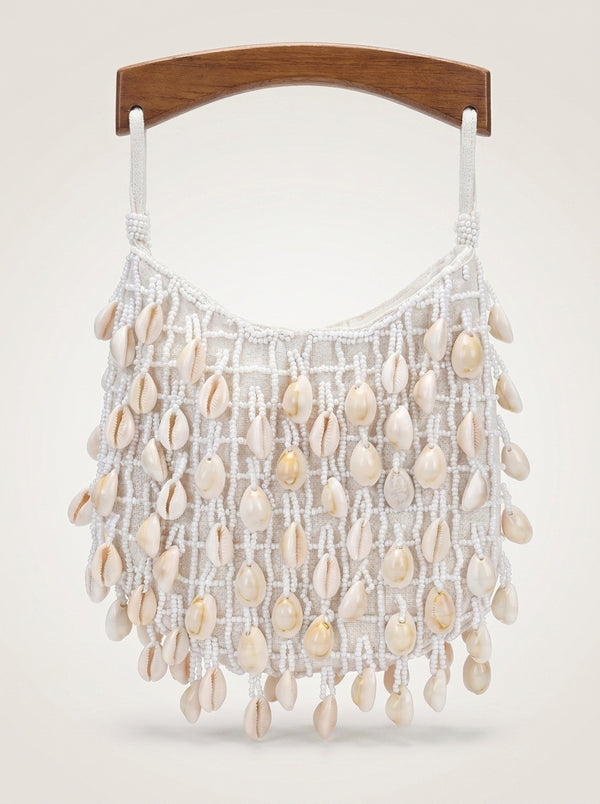 Cowrie Shell Wooden Tote