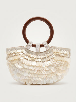 Sequin Shell Ring-Handle Bag