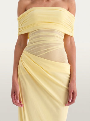 Off-Shoulder Ruched Maxi Dress