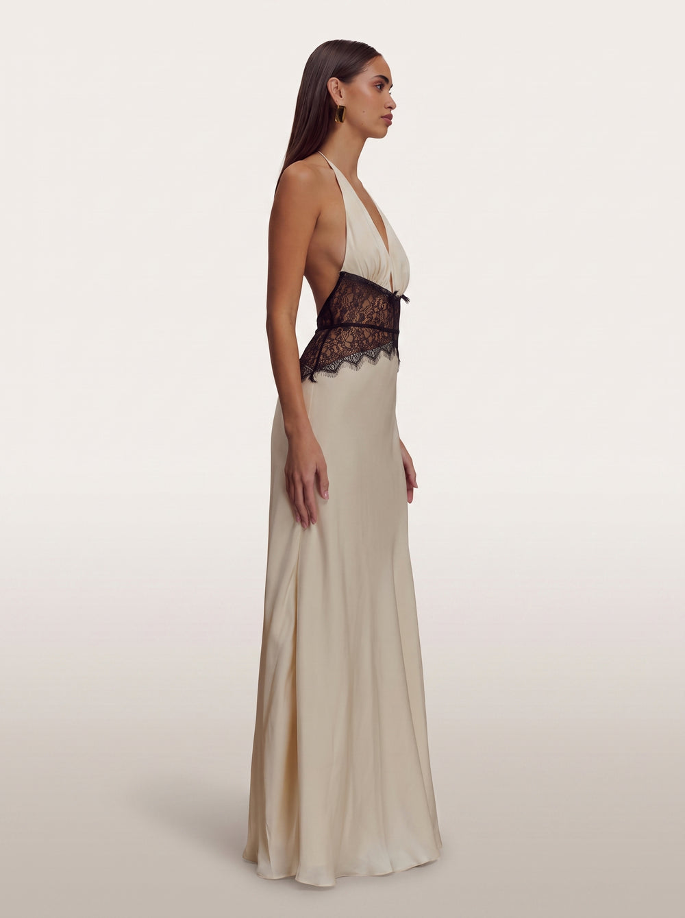Lace Corset Halter Maxi