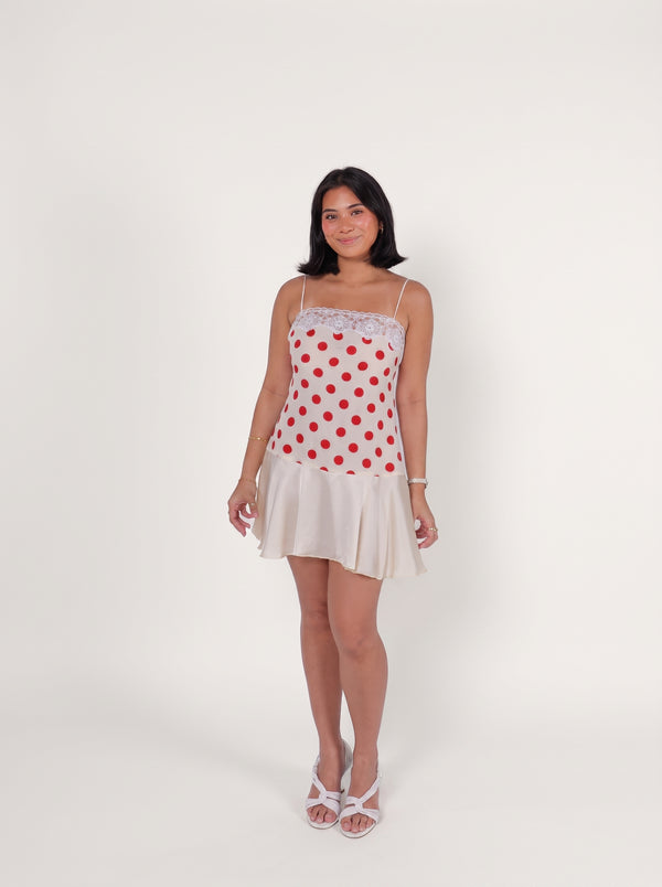 Polka Dot Lace Mini Dress