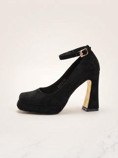 Square Toe Platform Heel in black — statement design, VeroMarka