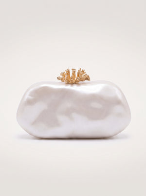 Pearl Coral Clasp Clutch