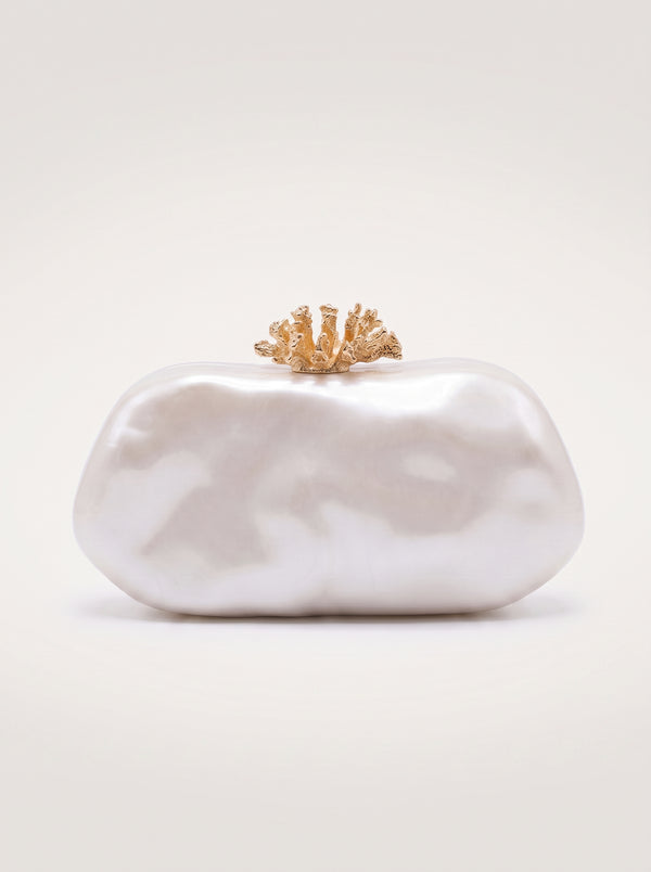 Pearl Coral Clasp Clutch