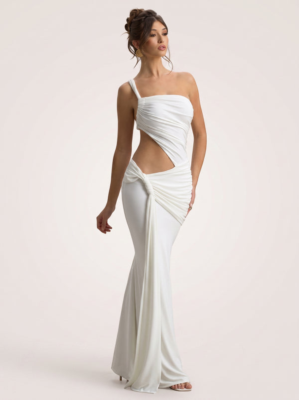 Asymmetric Cut-Out Maxi Dress