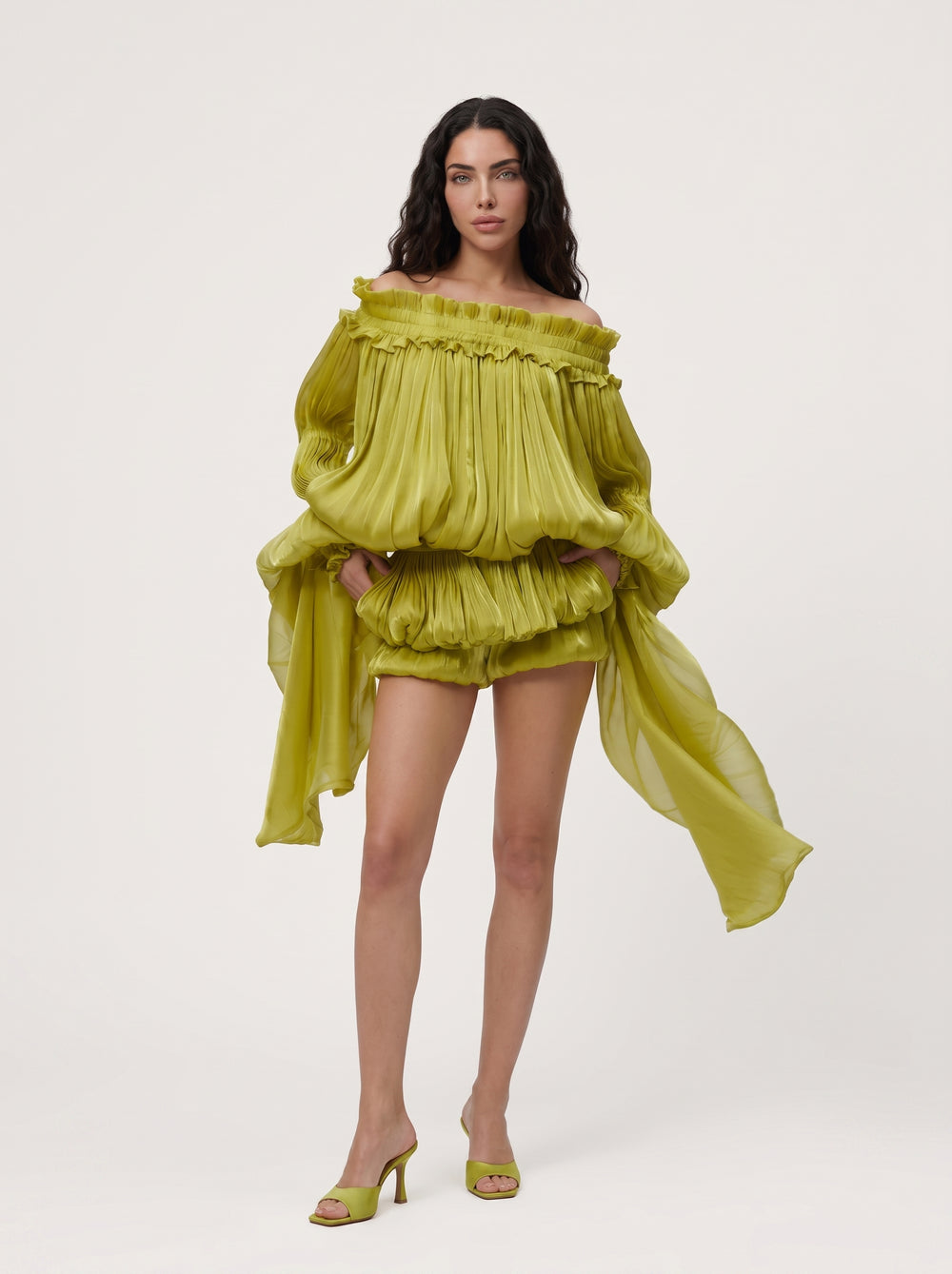 LimeLuxe Ruffle Mini Dress