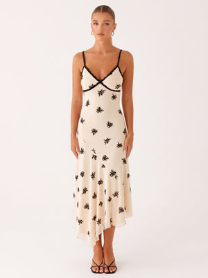 Lace Trim Floral Slip Dress