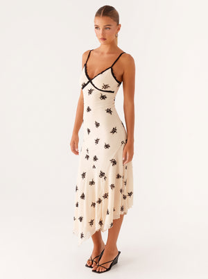 Lace Trim Floral Slip Dress