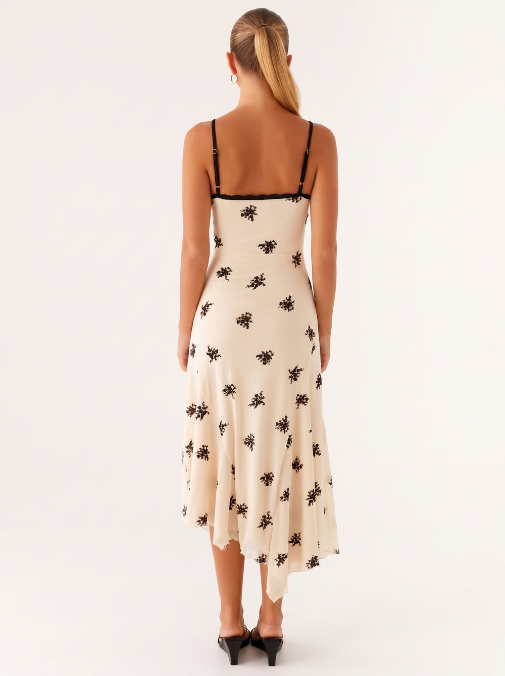 Lace Trim Floral Slip Dress