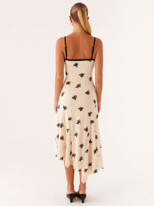 Lace Trim Floral Slip Dress