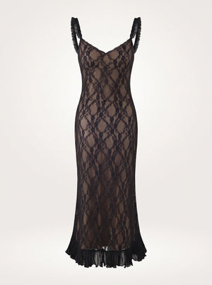 Black Lace Midi Dress