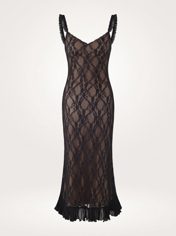 Black Lace Midi Dress