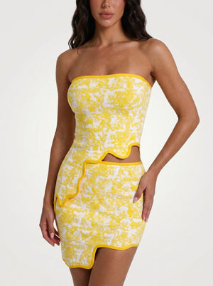 Citrus Bloom Jacquard Two-Piece Set