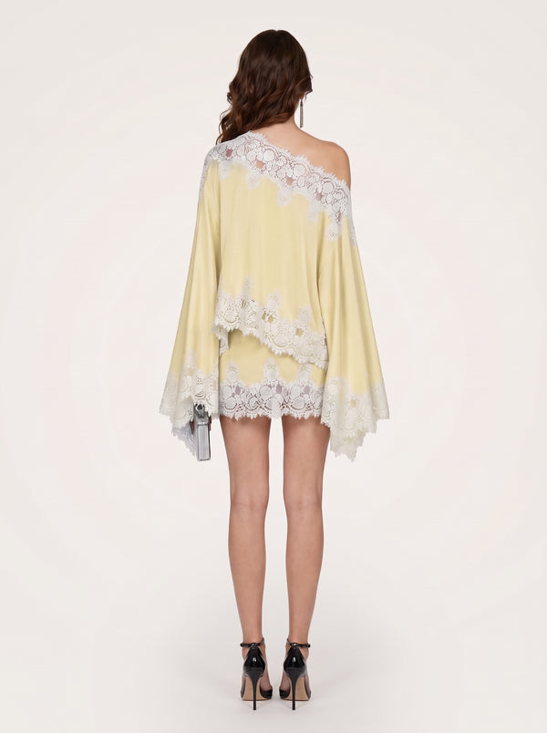 Lace Trim Off-Shoulder Mini Dress