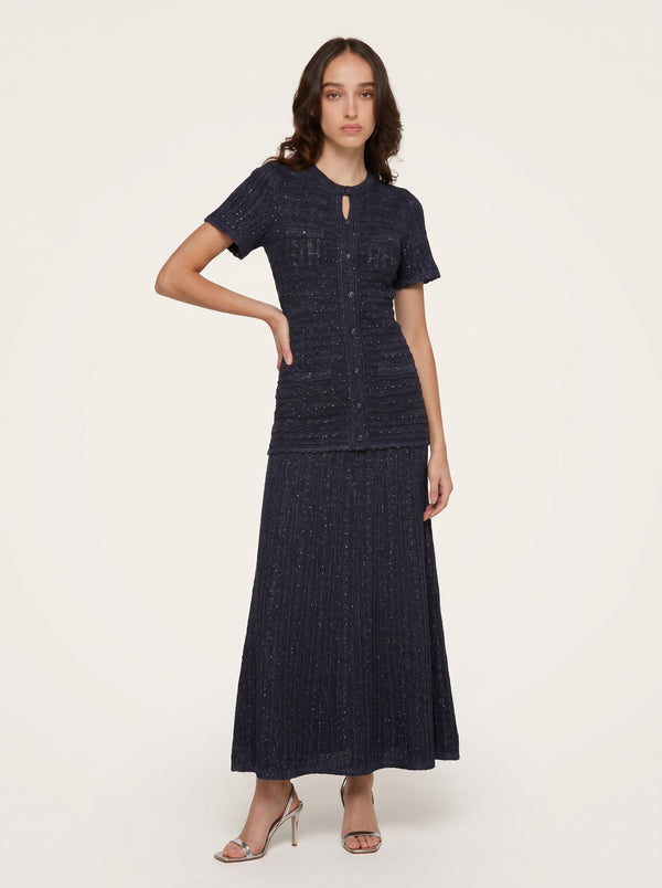 Cutout Button A-Line Dress