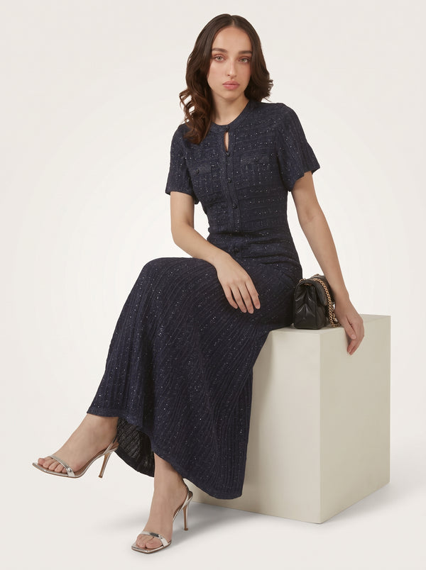 Cutout Button A-Line Dress