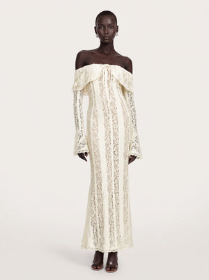 Off Shoulder Lace Maxi Dress
