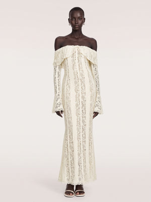 Off Shoulder Lace Maxi Dress