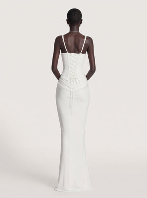 Square Neck Corset Waist Maxi Dress