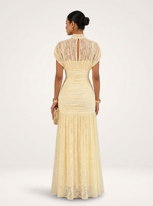 High Neck Lace Fishtail Dress