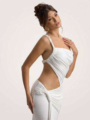 Asymmetric Cut-Out Maxi Dress