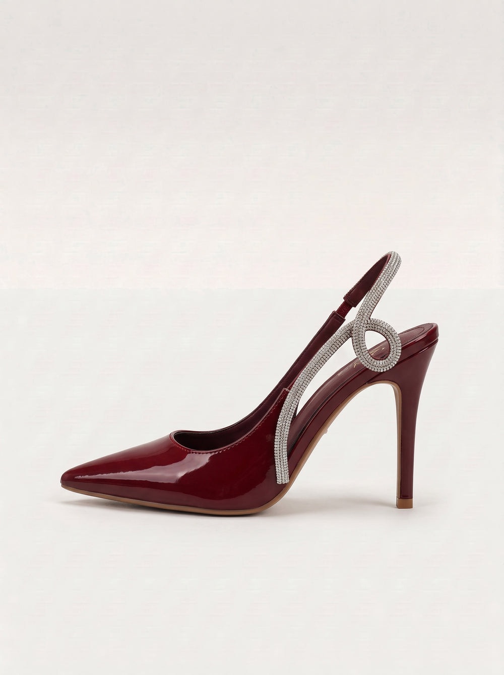 Rhinestone Pointed Toe Slingback Heels