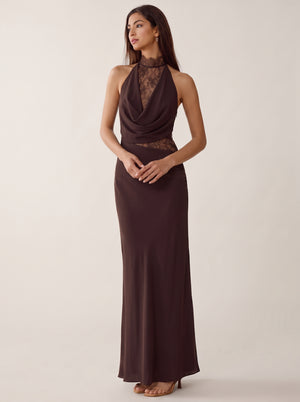 Lace Halter Slim Fit Maxi Dress