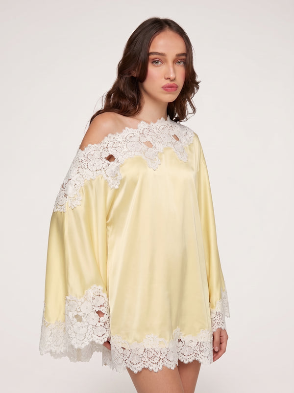 Lace Trim Off-Shoulder Mini Dress